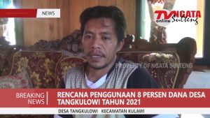 Realisasi Penggunaan 8 Persen Dana Desa Tangkulowi Tahun 2021