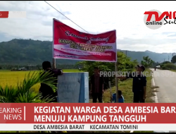 Kegiatan Pemasangan spanduk dan disinfektan Desa Ambesia Barat
