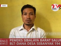 PEMDES SIBALAYA BARAT SALURKAN BLT DANA DESA SEBANYAK 194 KK