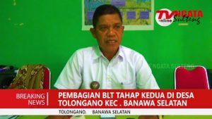 PEMBAGIAN BANTUAN LANGSUNG TUNAI (BLT) TAHAP KEDUA DI DESA TOLONGANO KEC.BANAWA SELATAN
