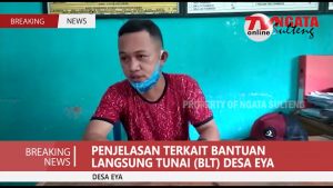 BANTUAN LANGSUNG TUNAI (BLT) DI DESA E’EYA  DI SAMPAIKAN LANGSUNG OLEH KASI KESRA DESA E’EYA