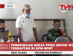 Pembagian Beras PPKM kepada (Keluarga Penerima Manfaat) KPM BPNT