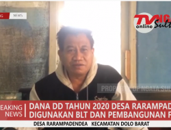 DANA DD TAHUN 2020 DESA RARAMPADENDE DIGUNAKAN BLT DAN PEMBANGUNAN FISIK