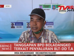 TANGGAPAN BPD BOLADANGKO TERKAIT PENYALURAN BLT DD