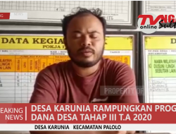DESA KARUNIA RAMPUNGKAN PROGRAM DANA DESA TAHAP III T A 2020