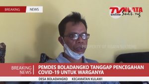 Kepala Desa Boladangko Jelaskan Penggunaan DD 8 Persen Dalam Penanganan Covid-19