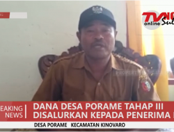 DANA DESA PORAME TAHAP III DISALURKAN KEPADA PENERIMA BLT