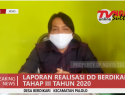 LAPORAN REALISASI DD BERDIKARI TAHAP III T A 2020