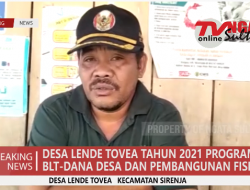 DESA LENDE TOVEA TAHUN 2021 PROGRAMKAN BLT DD DAN PEMBANGUNAN FISIK
