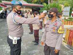 Cegah Penularan Covid-19, Propam Lakukan Pengawasan Prokes Kepada Personel Polsek Banawa