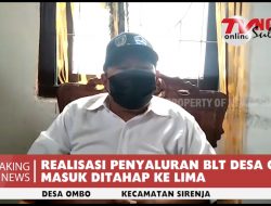 Penyaluran BLT Desa Ombo, Donggala telah Mencapai Tahap Lima