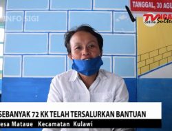 SEBANYAK 72 KK TERSALURKAN BANTUAN DI DESA MATAUE