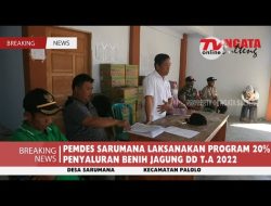PEMDES SARUMANA LAKSANAKAN PROGRAM 20% PENYALURAN BENIH JAGUNG DD T.A 2022