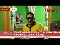 PEMDES TORIBULU SELATAN TELAH MENYALURKAN PROGRAM BLT TAHAP 1 T.A 2022