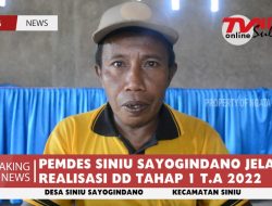 PEMDES SINIU SAYOGINDANO JELASKAN REALISASI DD TAHAP 1 T.A 2022