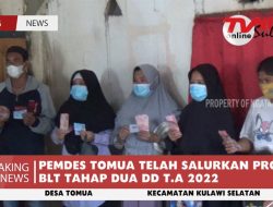 PEMDES TOMUA TELAH SALURKAN PROGRAM BLT TAHAP DUA DD T.A 2022